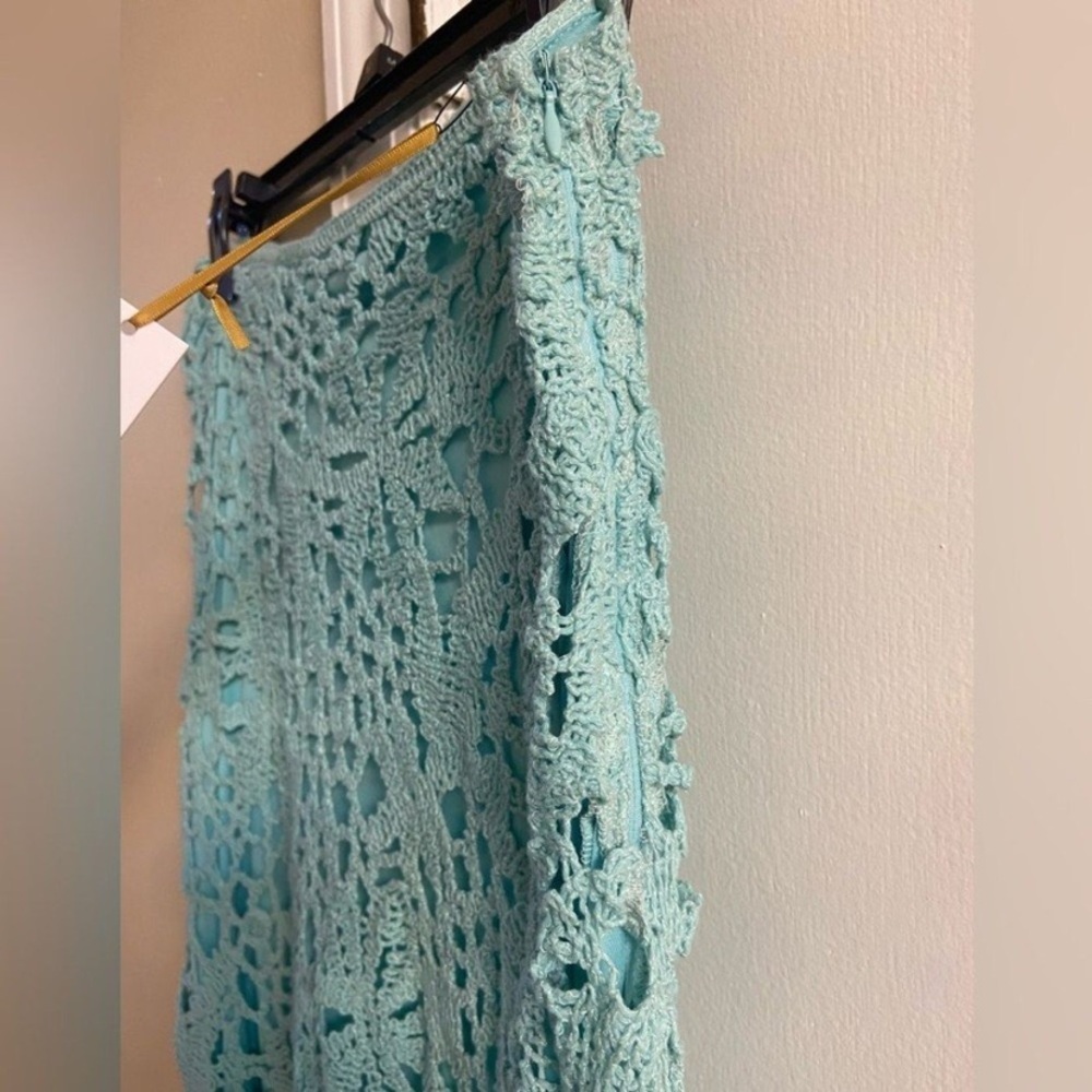 House of Harlow 1960 Sky green Crochet maxi skirt set Medium NWT - Picture 7 of 10